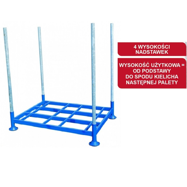 Transport wewnętrzny|Paleta metalowa Jumbo|Zestaw 4 nadstawek