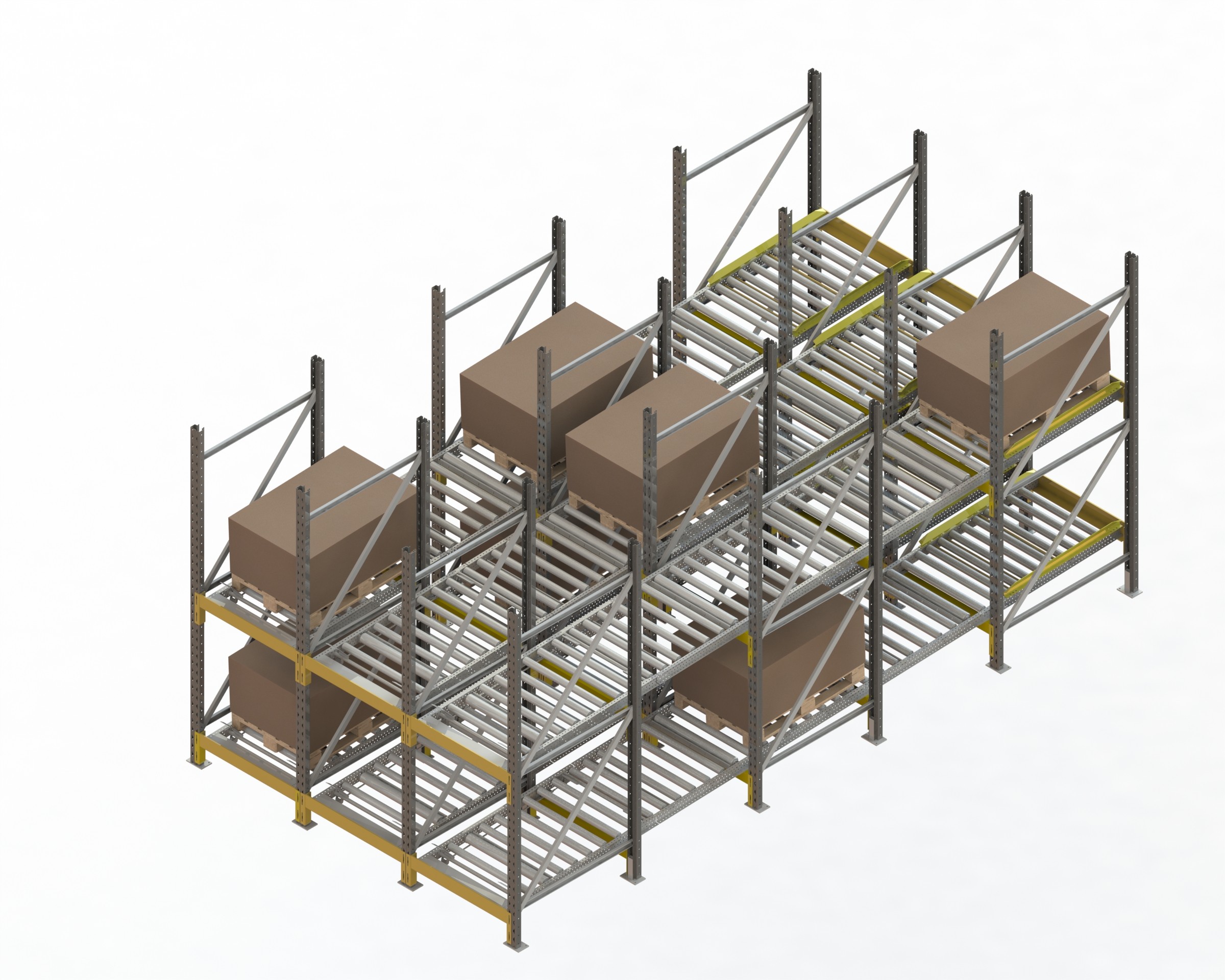 ciężki dynamiczny rendering 3 lanes 5 z paletami do katalogu