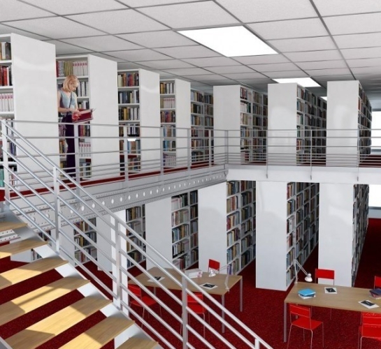 Regały biblioteczne Proclass z antresolą
                