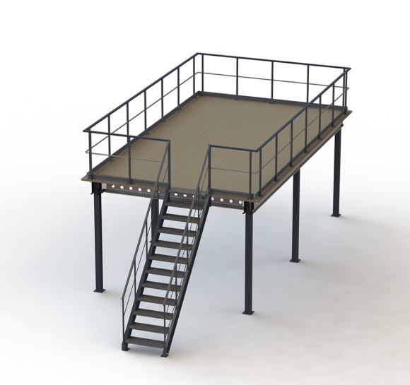 Metalowa platforma Proplus LP3 z bezpośrednimi schodami
		                    